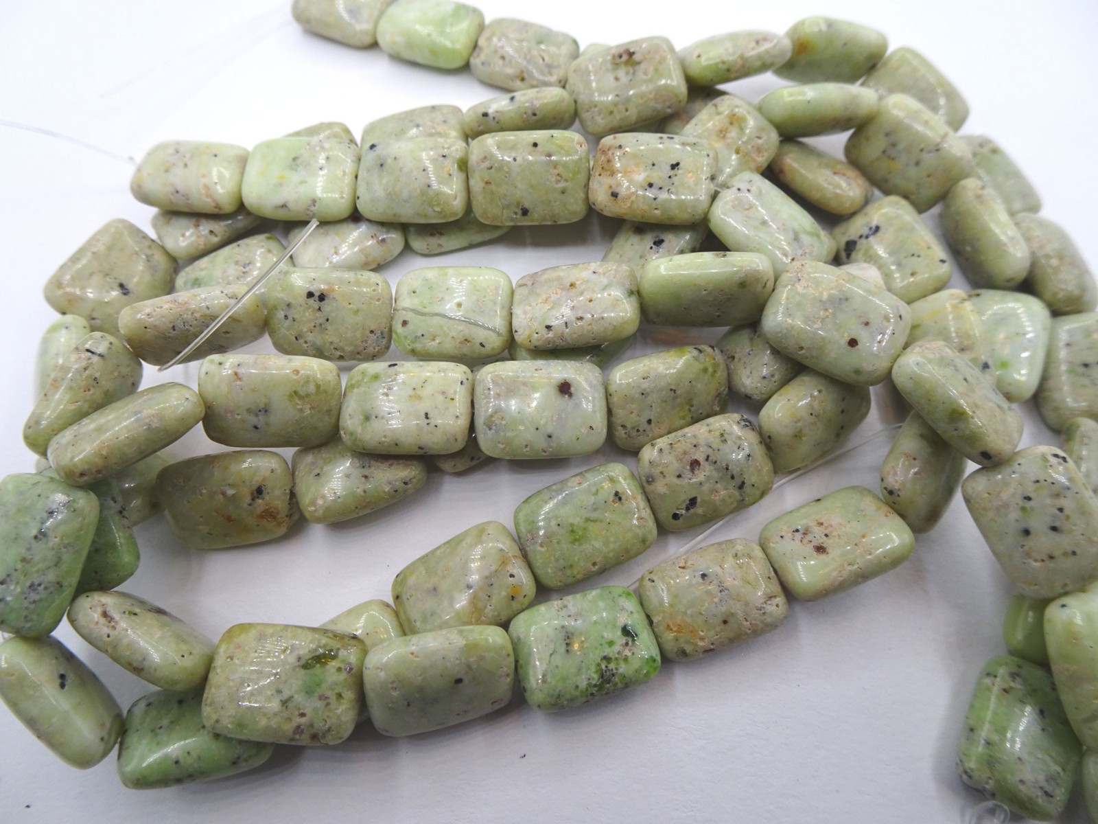 14 1/2″ Str Chalk Turquoise 13-13.75mm Long Smooth Rectangle Stone Beads A15 DNG