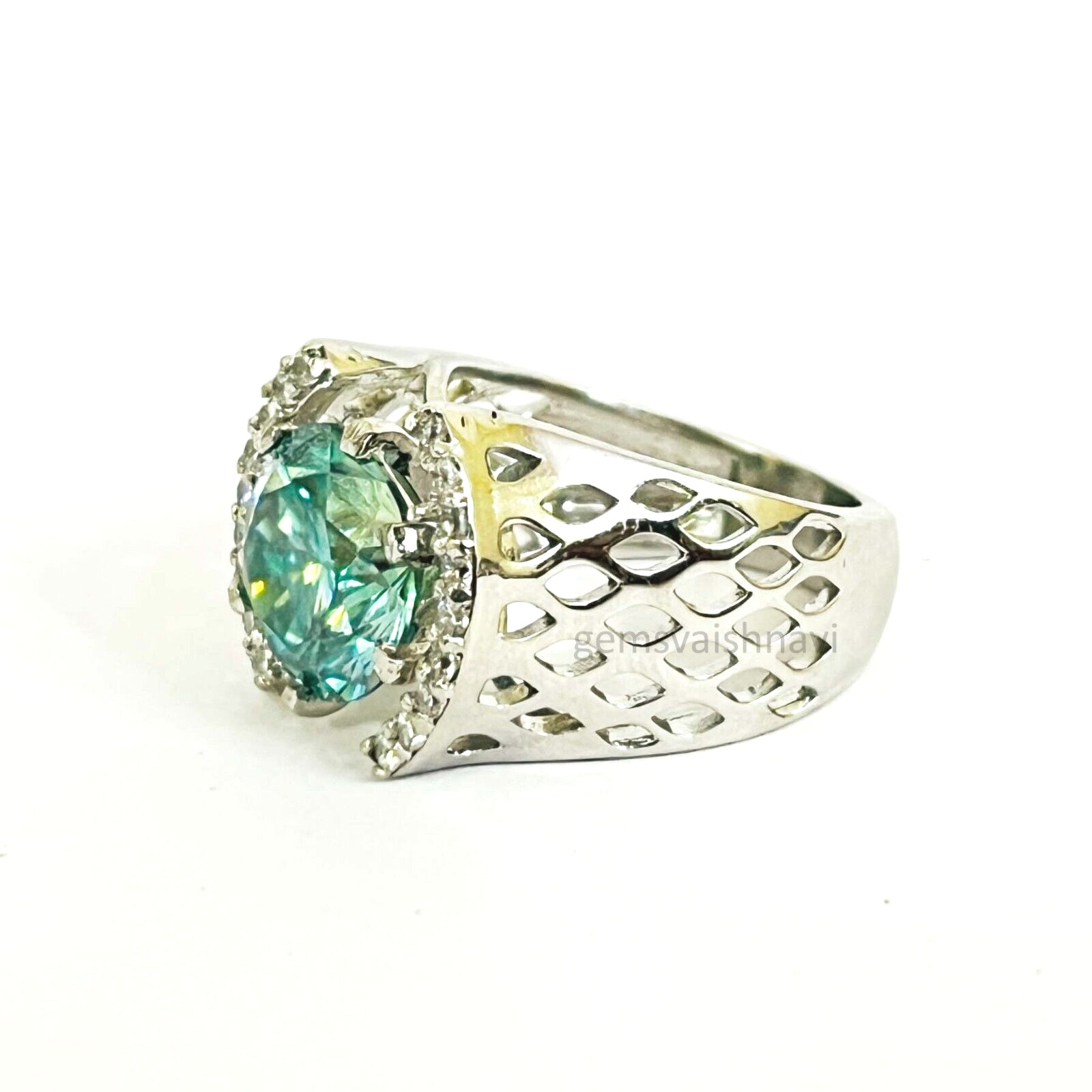 Gorgeous 5 Ct Blue Treated Diamond Ring Great Shine VVS1 Certified Birthday Gift