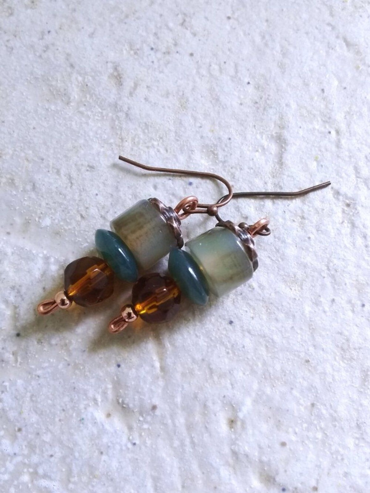NEW! Handmade Short Stack Beaded Dangle Earrings – Fall ForestCore Bohemian