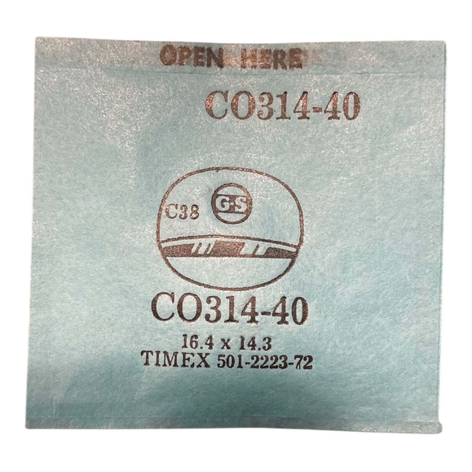 Germanow-Simon Mach (GS) CO314-40 Watch Crystal 16.4×14.3 NOS Part Flexo Timex