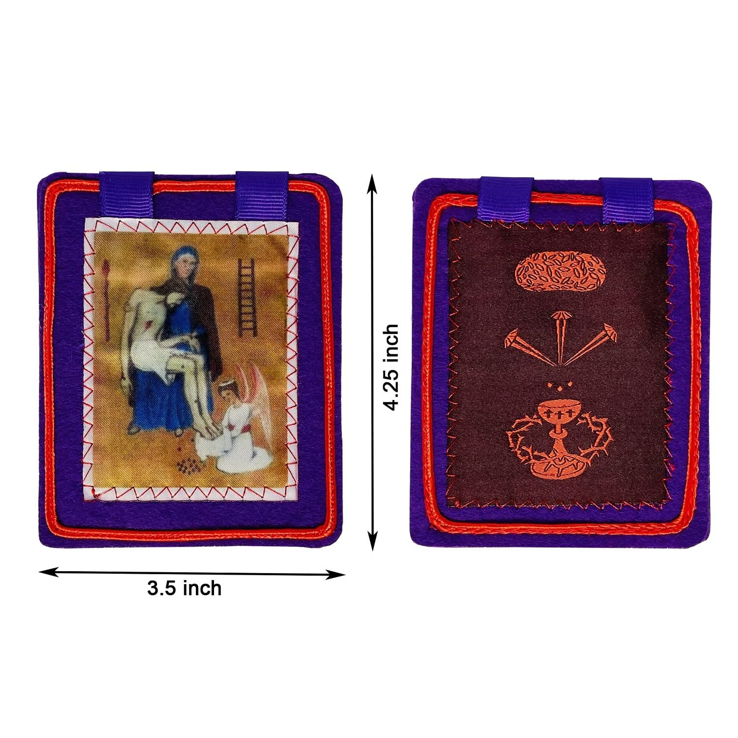 Scapulars Catholic,Purple Scapular of 3.5 inches x 4.25 inches, Purple