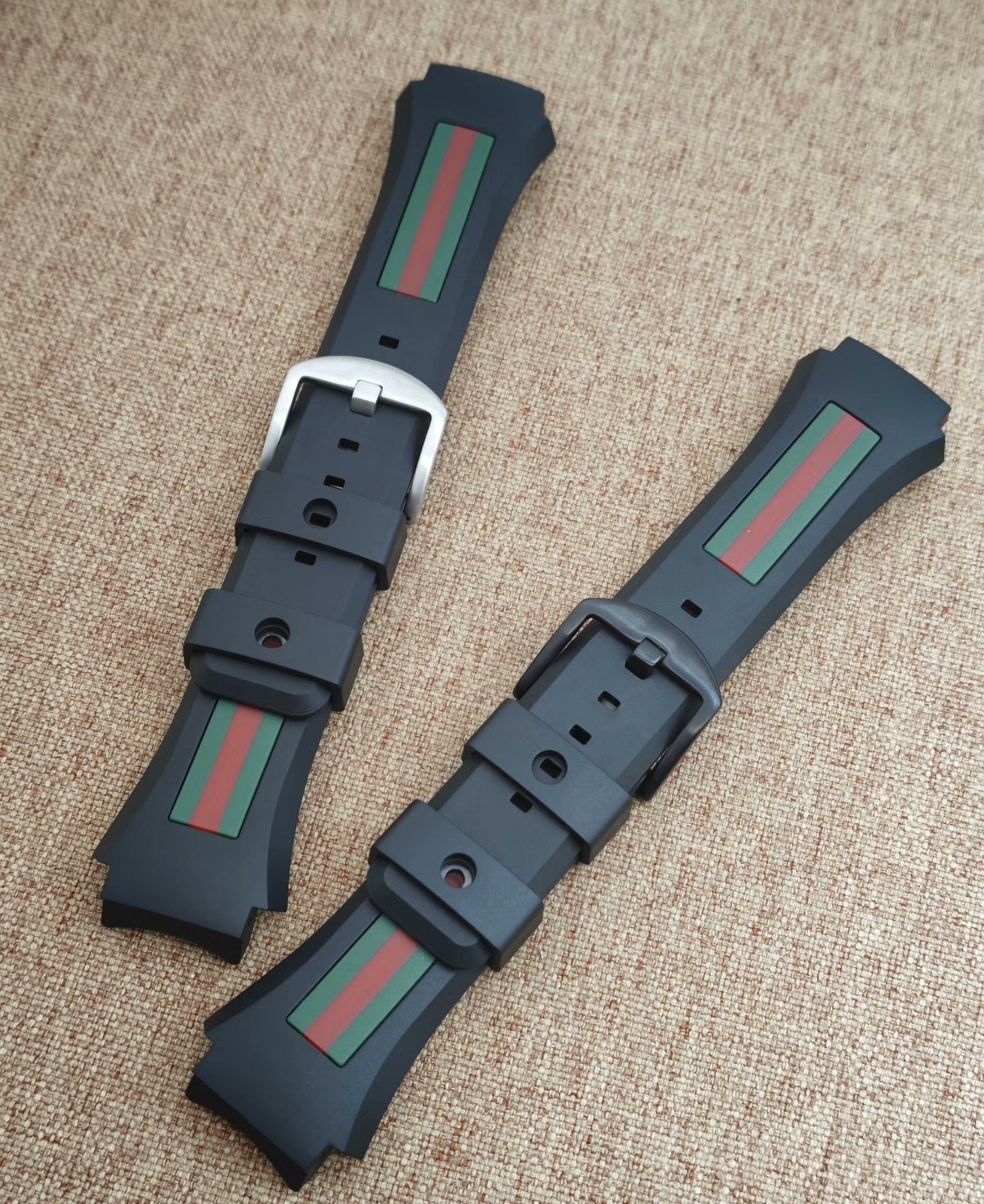 29x21mm Watch Black Rubber Strap Fits For Gucci YA137107A Silicone Band+Tools