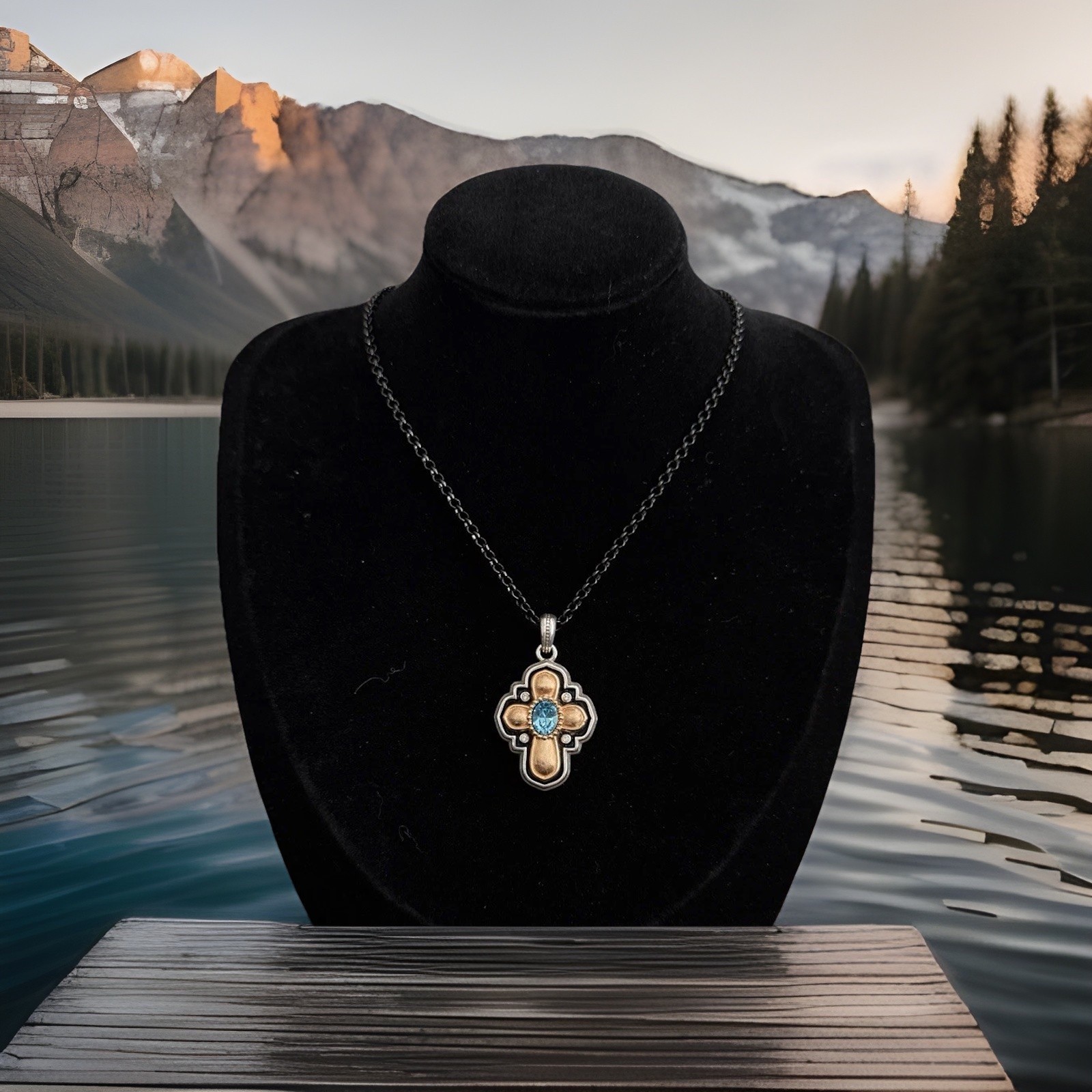 Brighton Necklace Monarch Joy Life Is A Blessing Cross NWT
