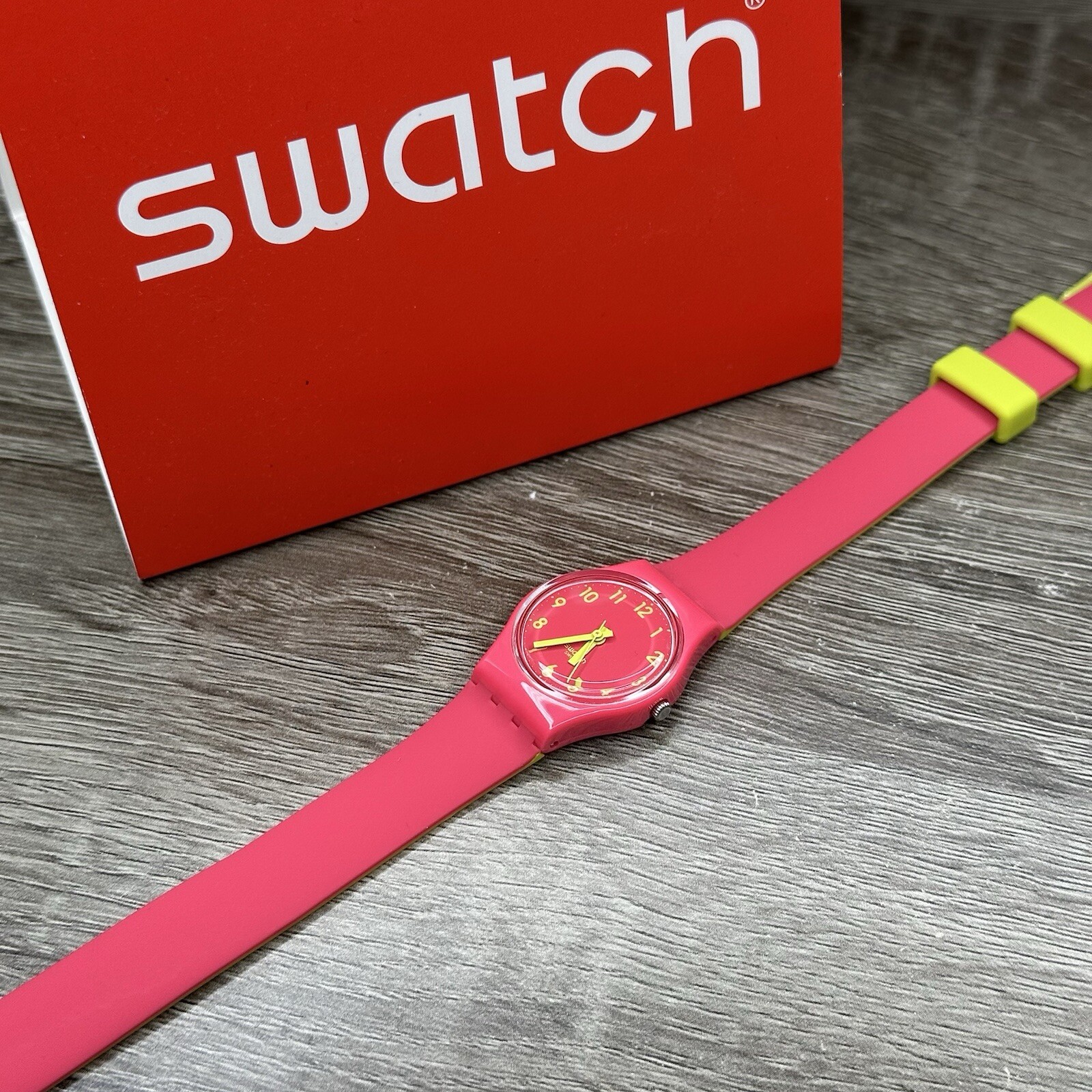 NEW✅ LIMITED✅ Swatch BIKO ROSE Pink Silicone Wrap Around Ladies Watch LP131