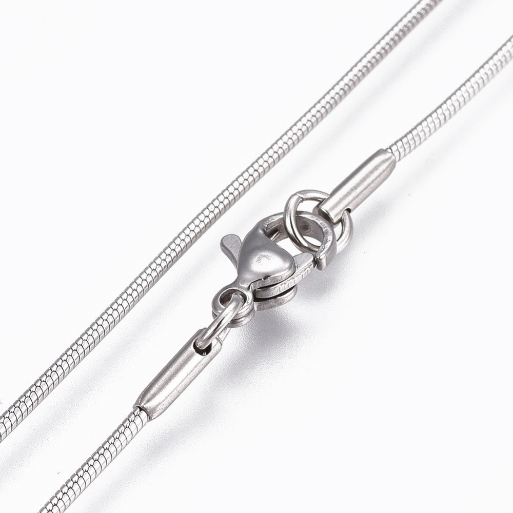 Chain Necklace Stainless Steel Snake Chain Silver 17.5 in N117