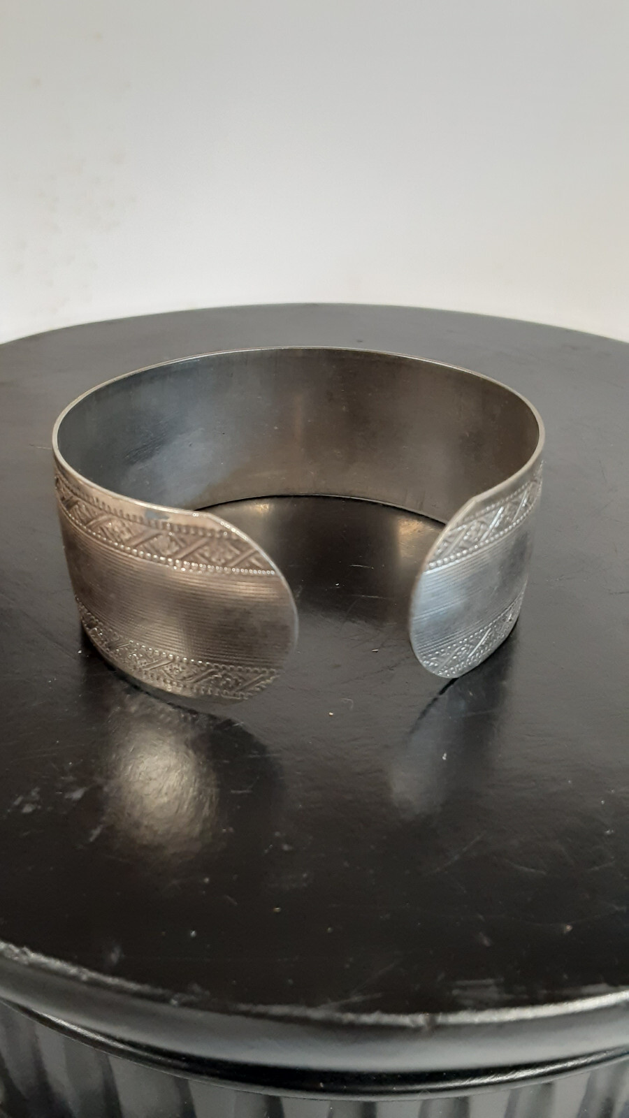 VINTAGE CUFF BRACELET With Design 2-1/4 inch Diameter, 1 inch Wide