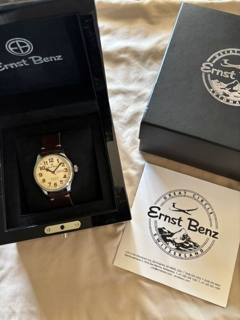 Ernst Benz 44mm ChronoFlite Parchment Dial Watch w/ Box and Manual – LOWER PRICE