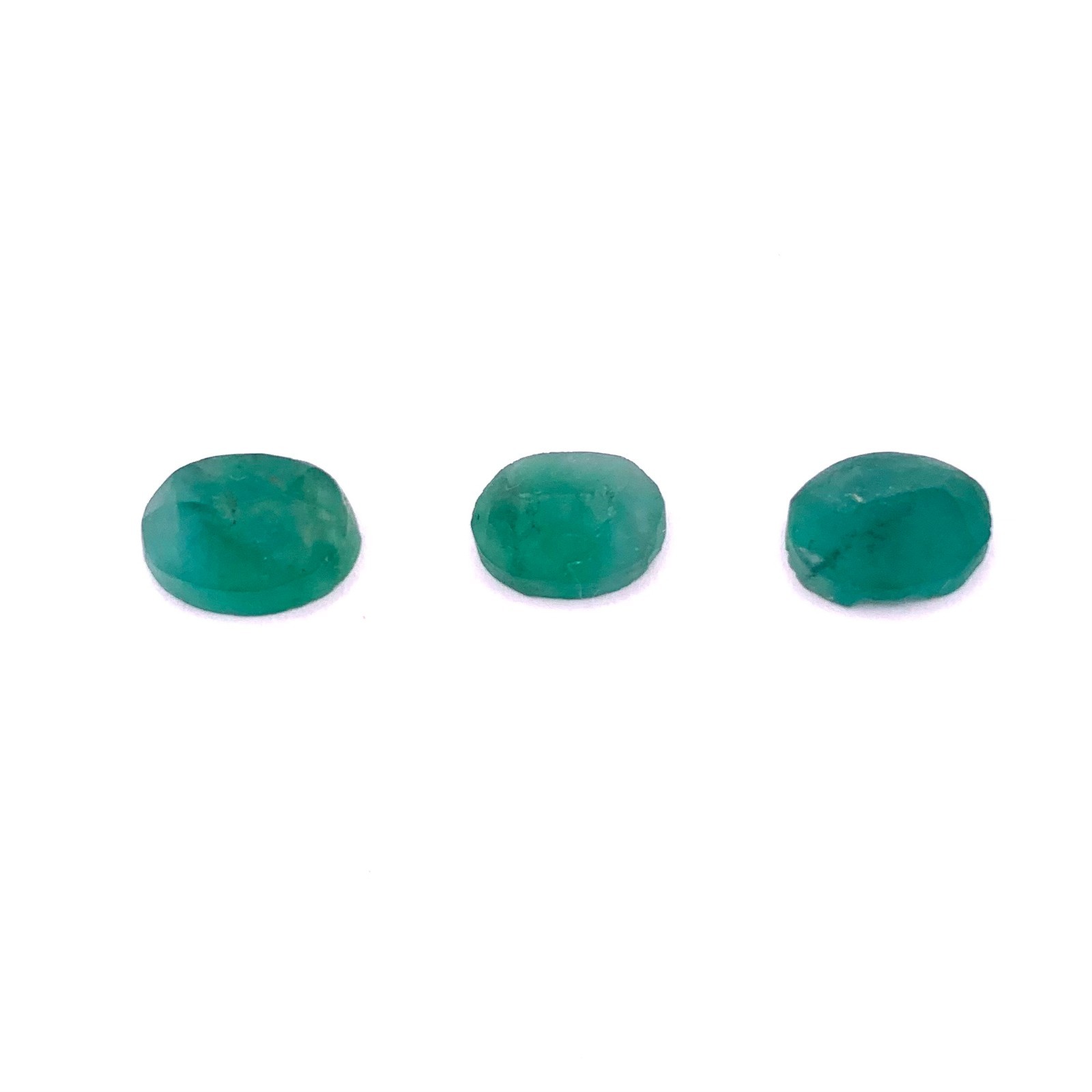 Natural Emerald Set of 3 – 6.35 Ct Green Rough Preform 6.90×8.80 mm Brazil N005