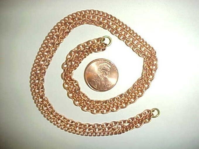 12 VINTAGE COPPER COATED STEEL 3 CHAIN 12″ JUMP RING SECTIONS N34