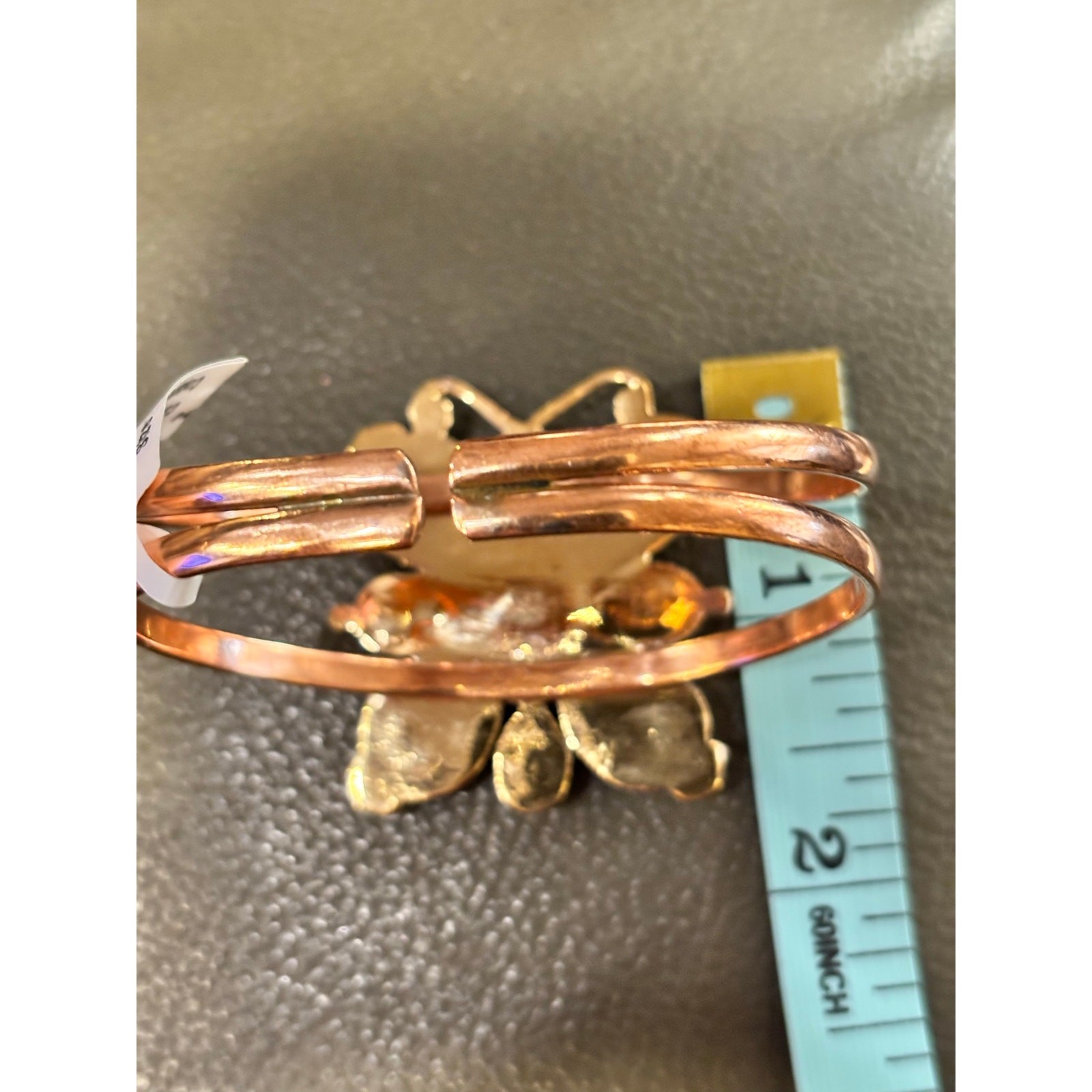 Copper & Turquoise Cuff in Butterfly Design Adjustable Size 5-8