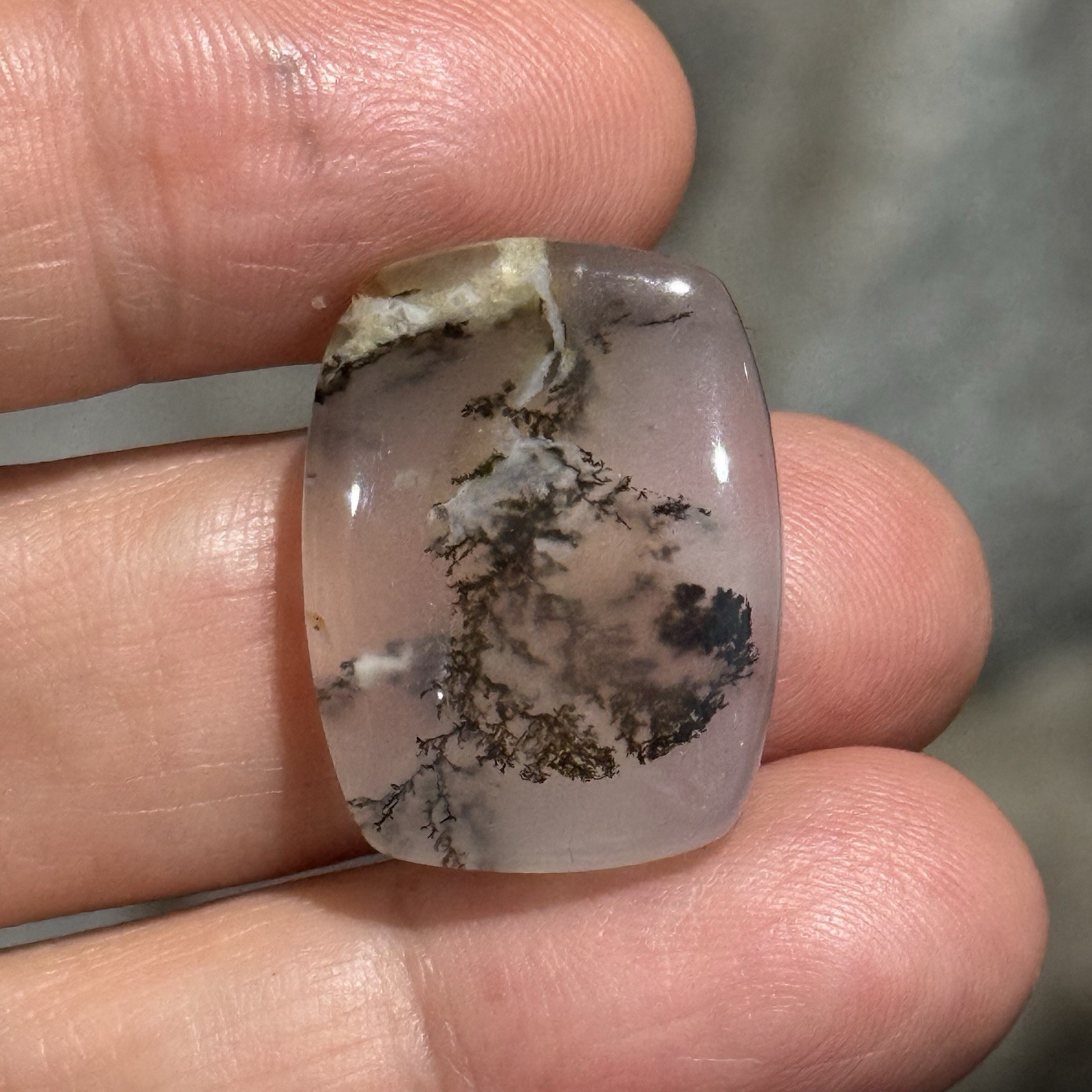 22ct 24.3×18.5x6mm Fine Rectangle Dendrite Opal Cabochon Loose Picture Stone