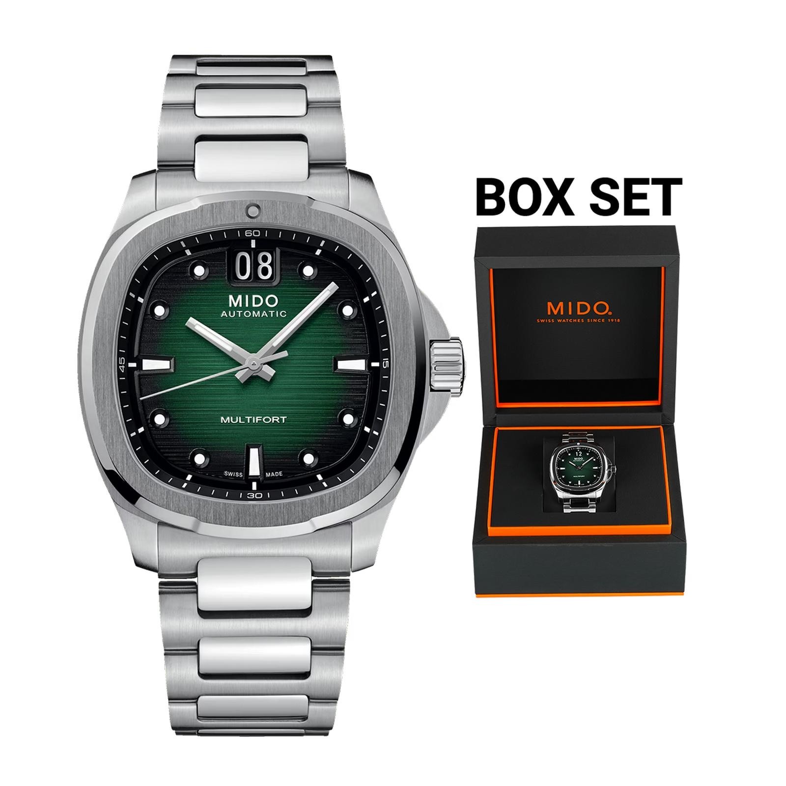 New Mido Multifort TV Big Date Green Dial Steel Men’s Watch M049.526.11.091.00