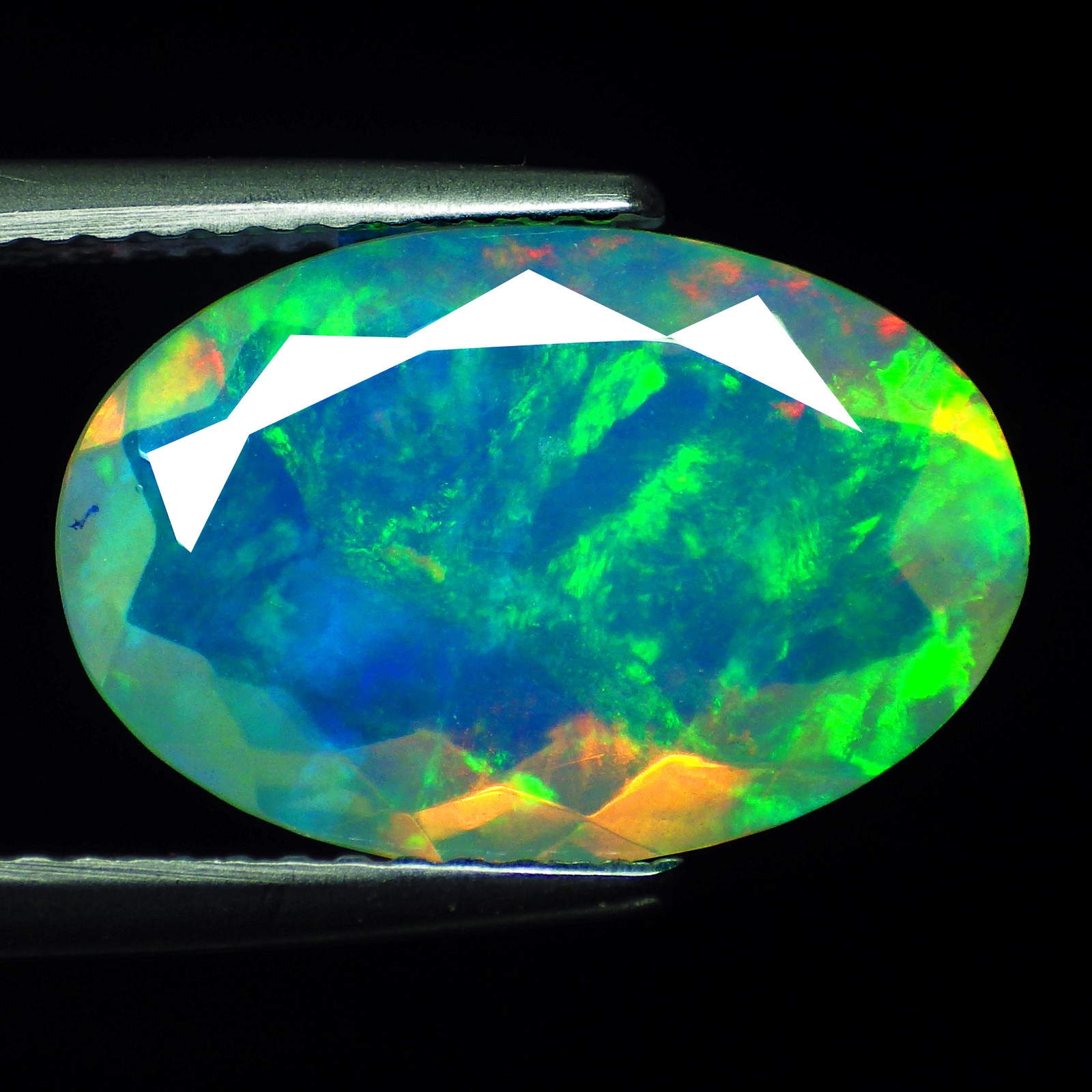 3.14 Cts MIND-BLOWING OVAL (14 x 9 mm) RIBBON MACKEREL PATTERN SOLID WELO OPAL