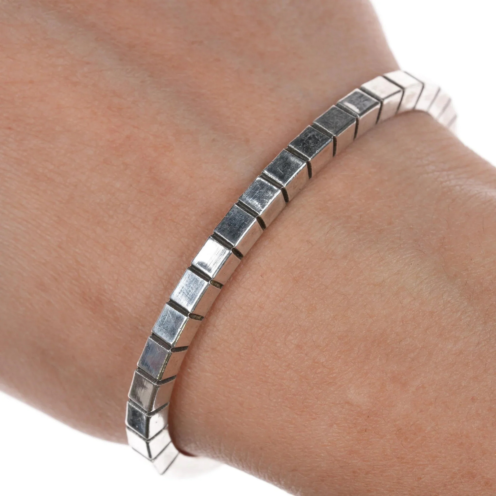6.25″ Roger Skeet Jr Navajo sterling cuff bracelet