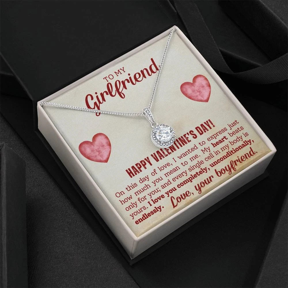 To My Girlfriend Necklace, Birthday Anniversary Valentine Gift for Girlfriend