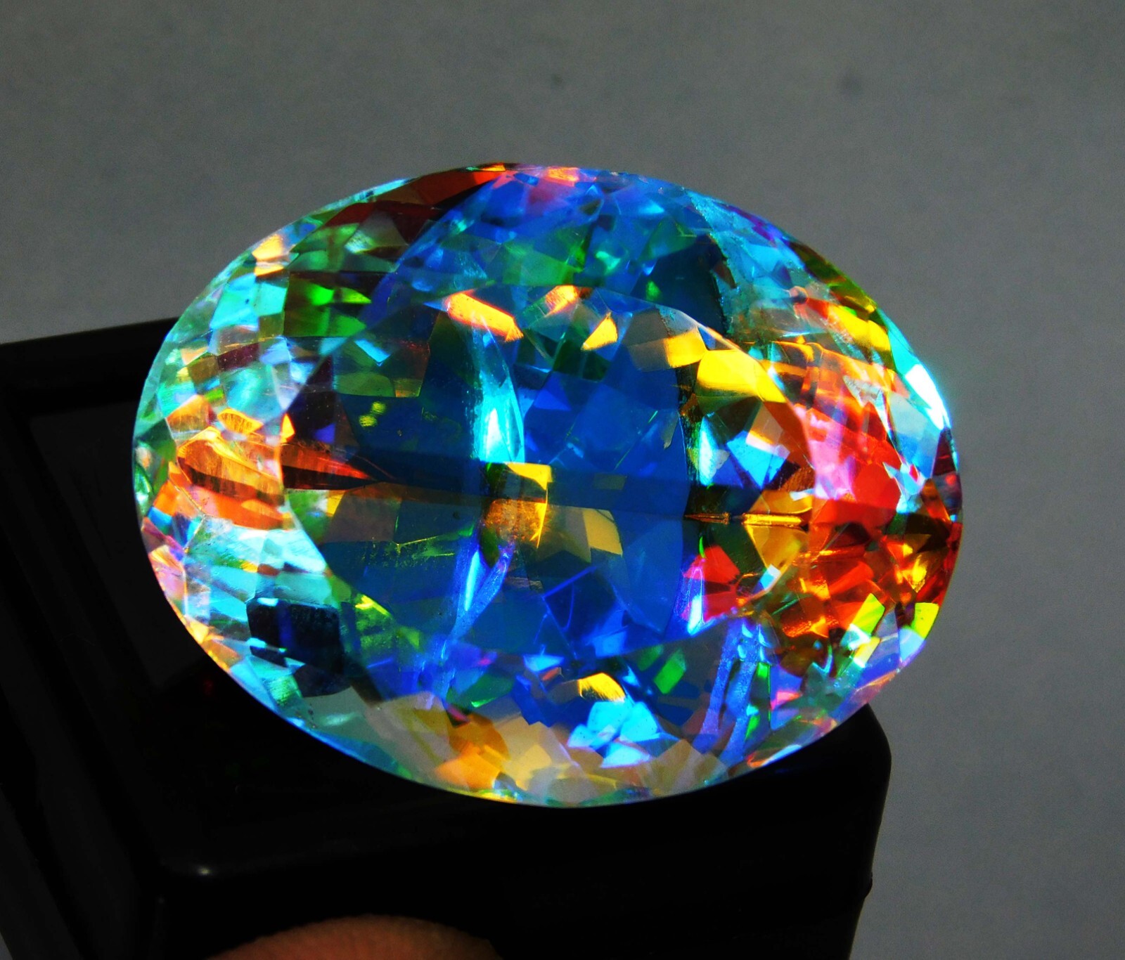 Certified 68.60 Cts Natural Oval Cut Brazilian Mystic Topaz Loose Gemstone