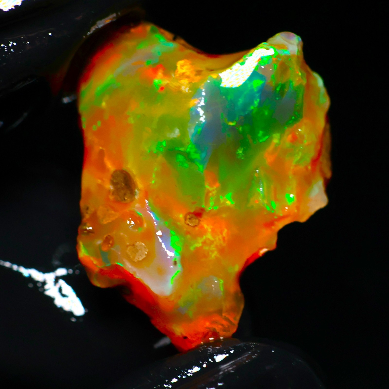 Natural Ethiopian Welo Opal Rough 28.70 Ct Gemstone – Bright Play of Color Fire