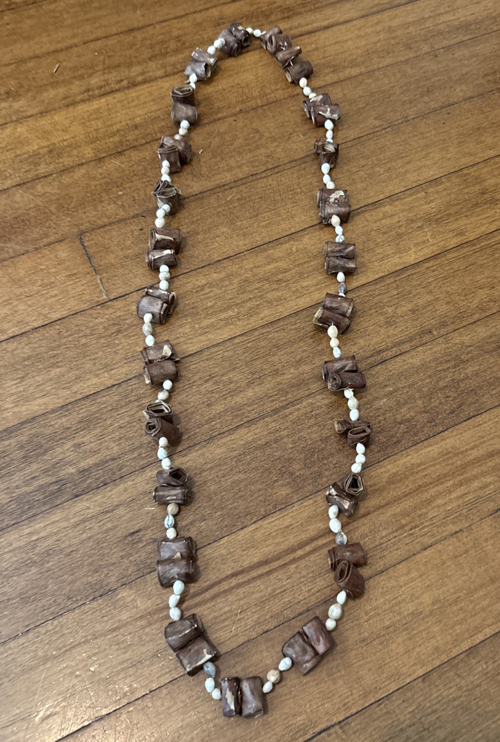 Vintage African Seed Pod and Job’s Tears Necklace Tribal 60s 70s