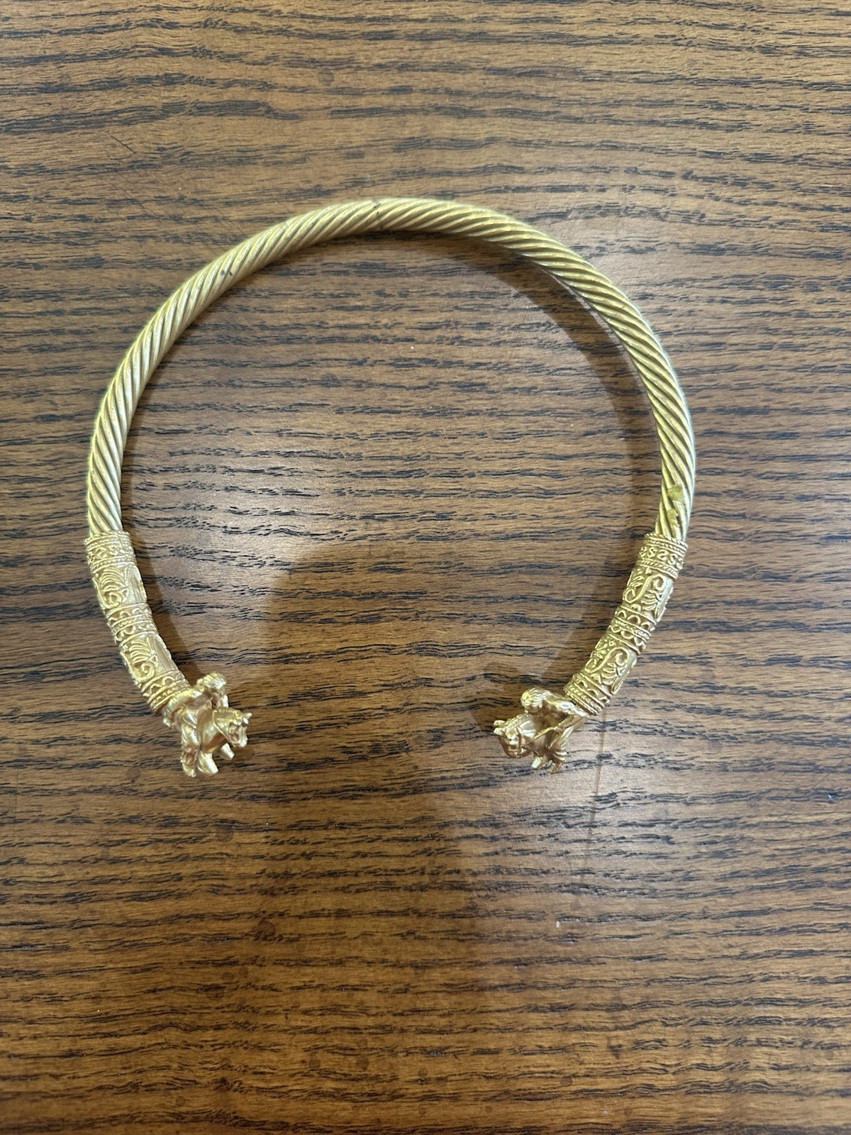 Vintage 1977 MMA Met Museum Scythian Horsemen Torque Choker 24K Gold Plate