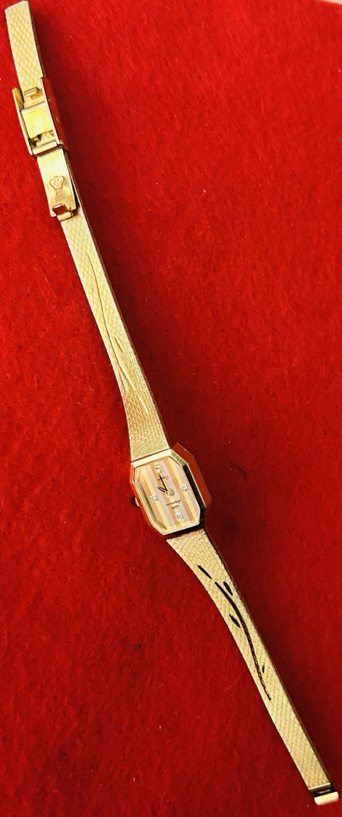 Beautiful Vintage JULES JURGENSEN Diamond Dial Ladies Watch (510) Quartz. L-MP.