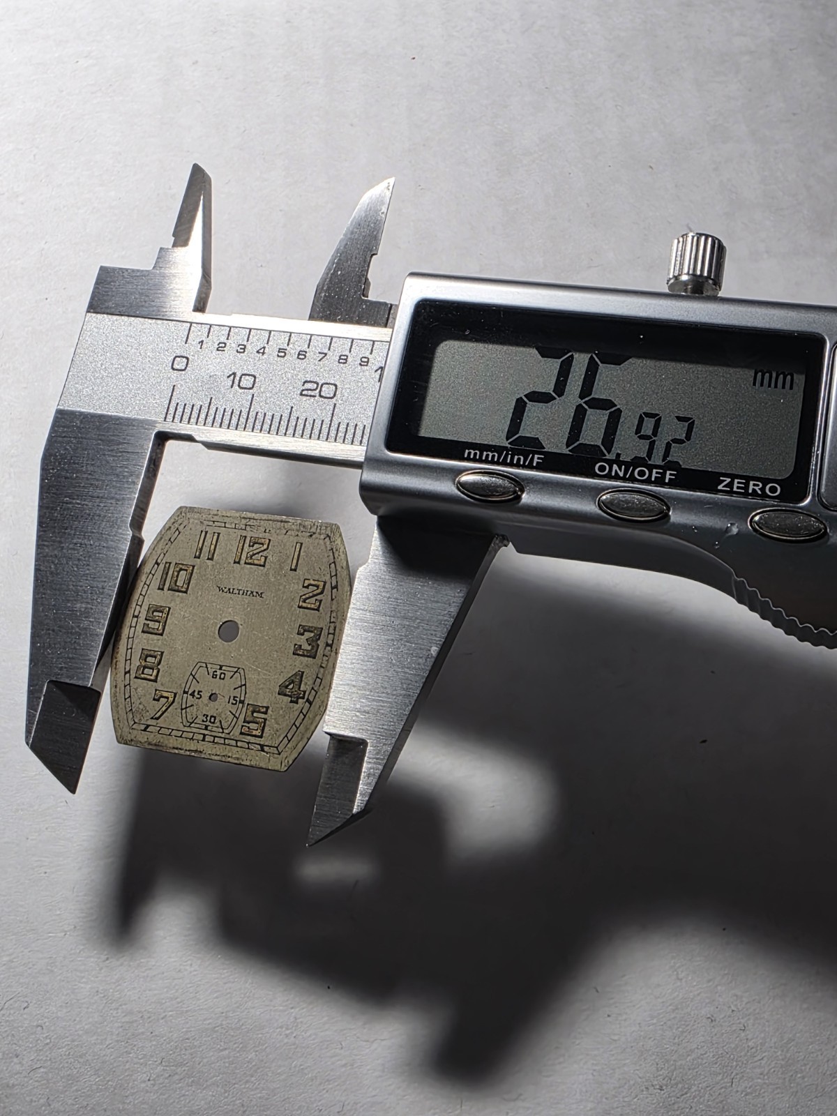 Vtg Waltham Art Deco Watch Dial Lume Indices 26.92×26.95mm (V4)