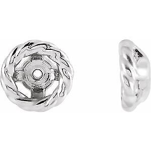 14K White Gold Rope Earring Jackets Earrings 0.5g Perfect Gift for Her