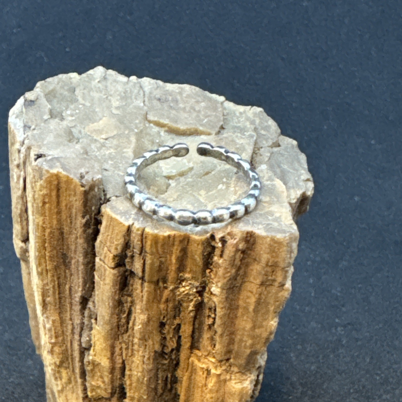 .925 Sterling Silver Oxidized Finish Toe Ring