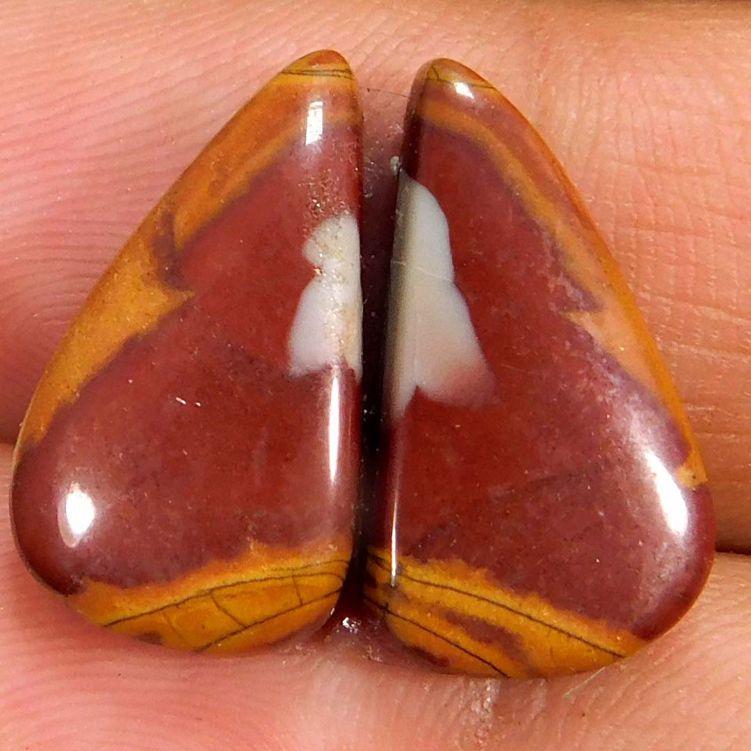 12.40Cts. Natural Noreena Jasper Pair Pear Cabochon Reiki Healing Gemstone