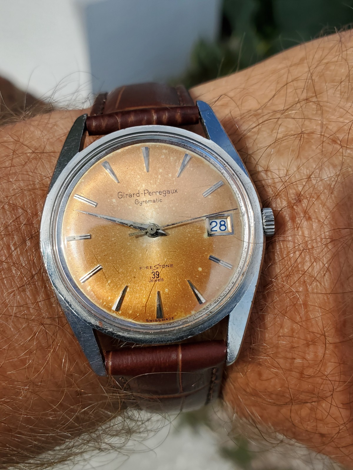 Vintage 1950’s GIRARD PERREGAUX Gyromatic – Firestone 39 jewels Calibre 32