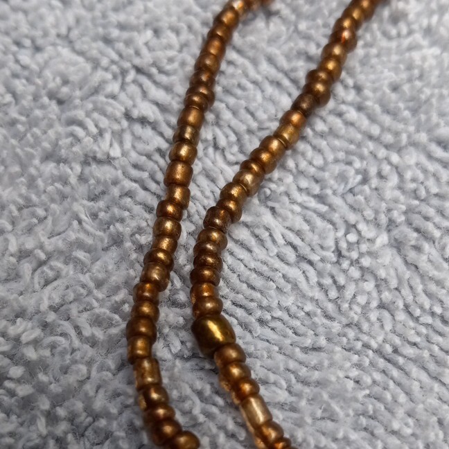 Brown Glass Seed Bead Round Beaded Necklace 50 in No Clasp India