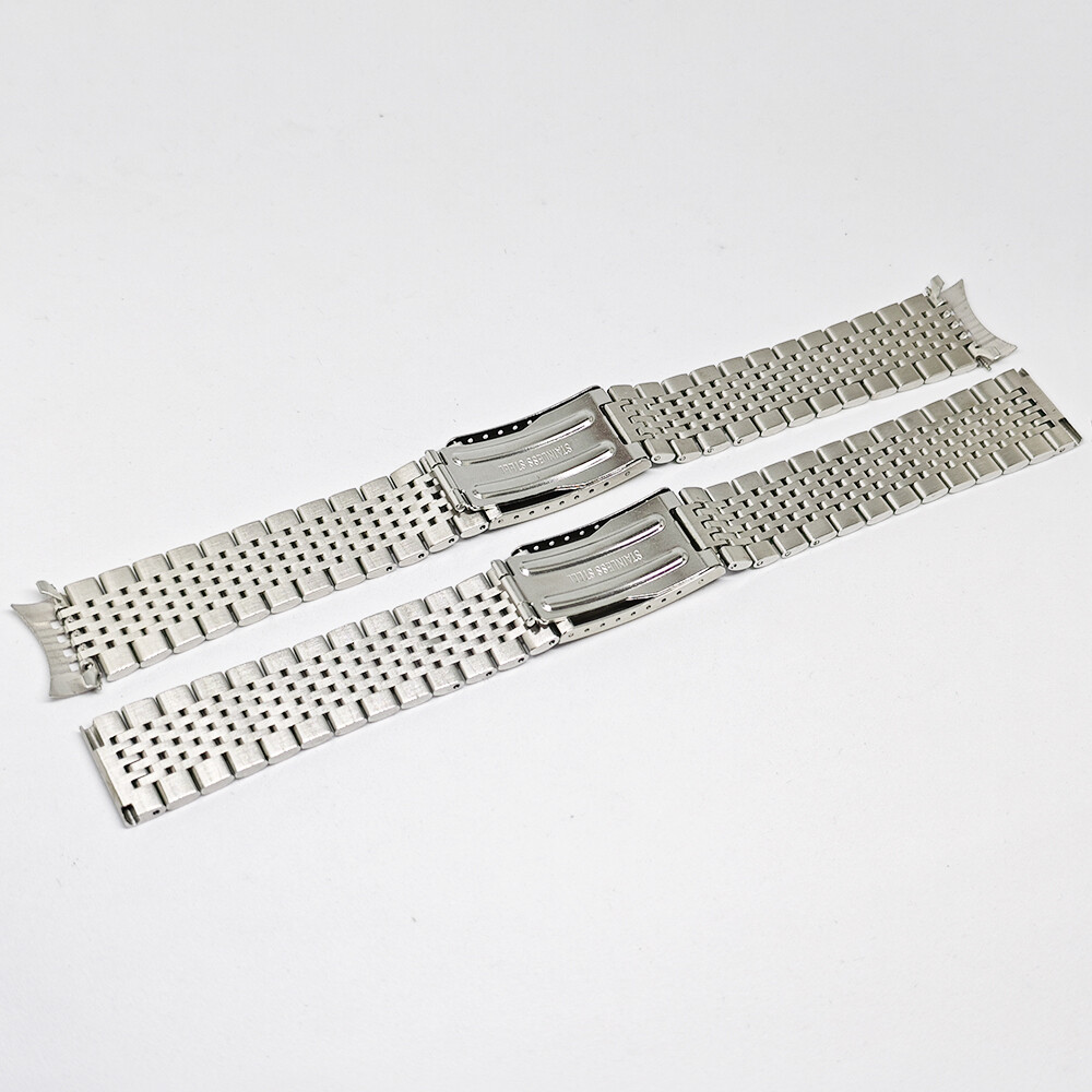 Vintage Rice Bead Metal Bracelet 18mm 20mm 22mm Stainless Steel Watch Band Strap