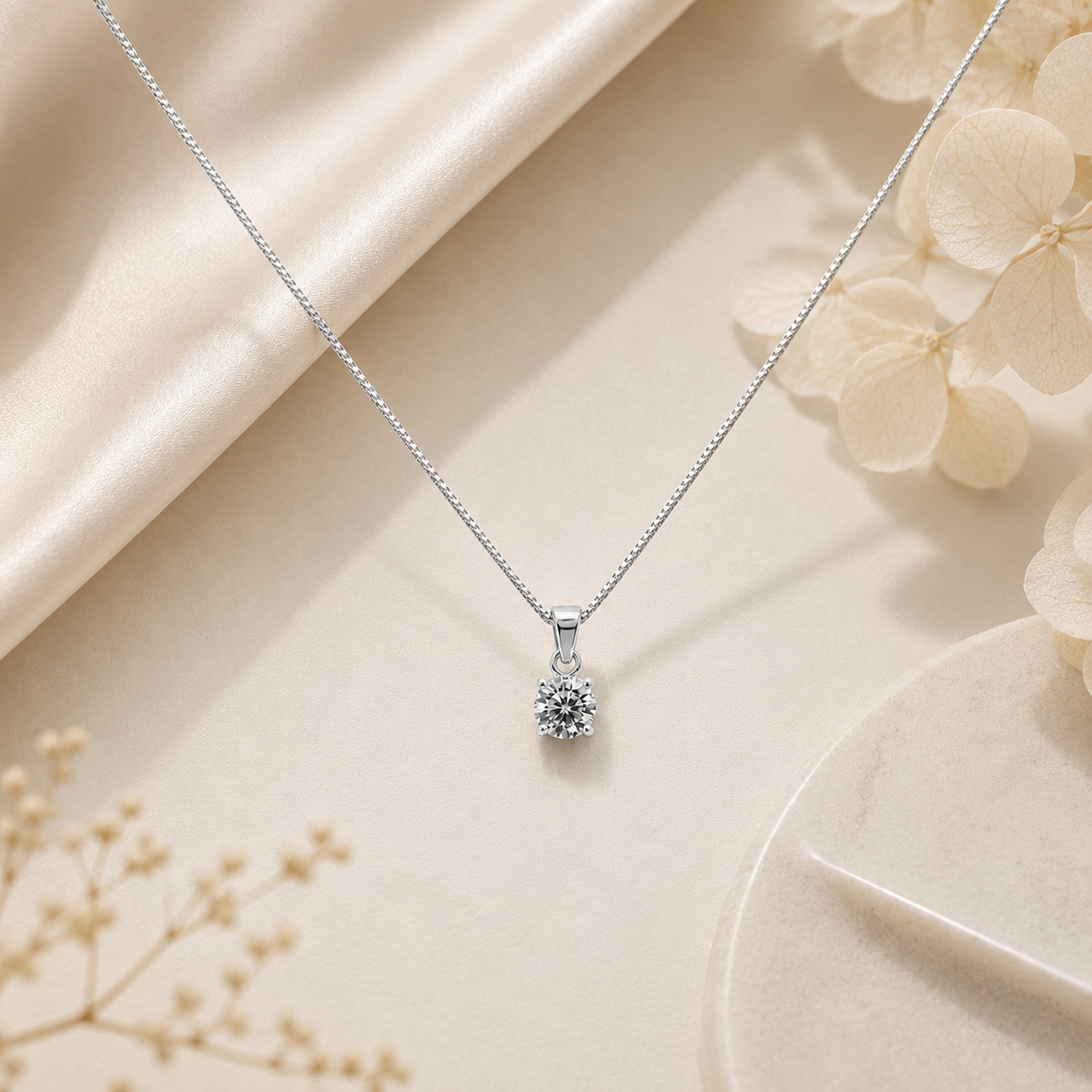 925 Sterling Silver CZ Necklace & Earrings Set 16in or 18in Gift for Women