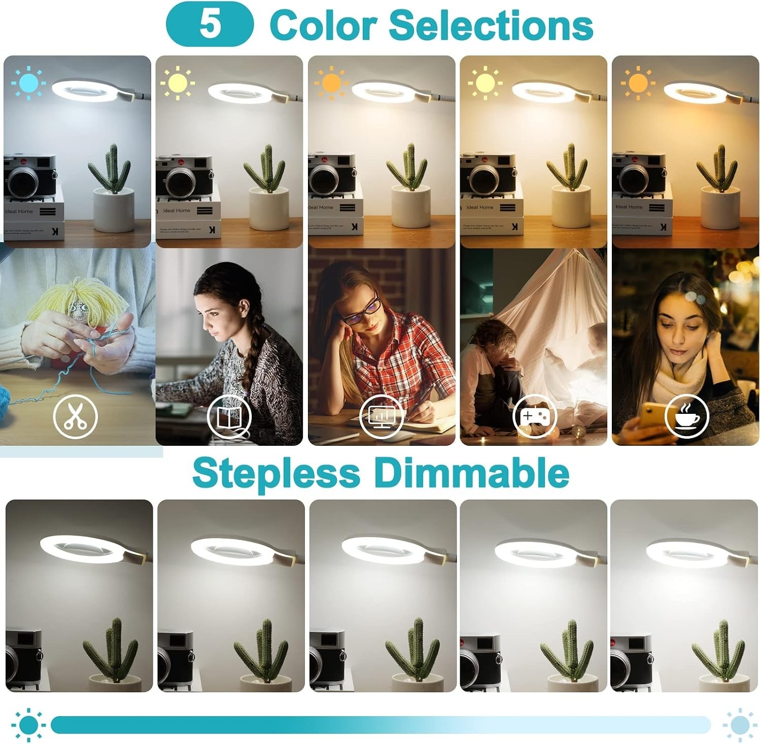 Flexible Gooseneck LED Desk Lamp Hands Free