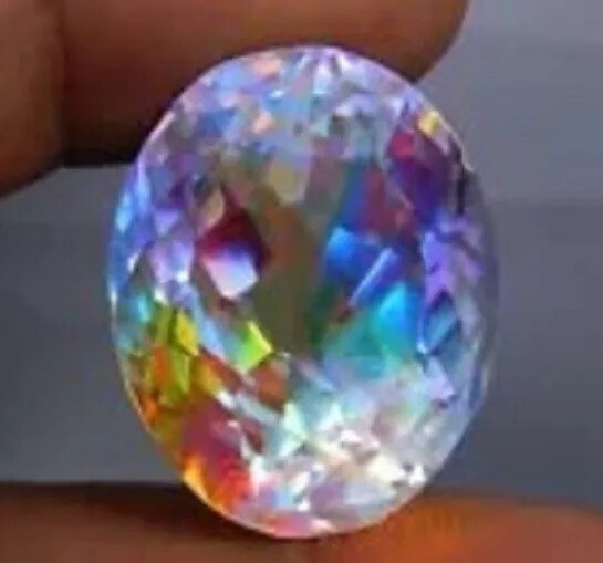 Natural Rainbow Mystic Topaz Oval Cut 68 Ct+ Certified Loose Gemstone