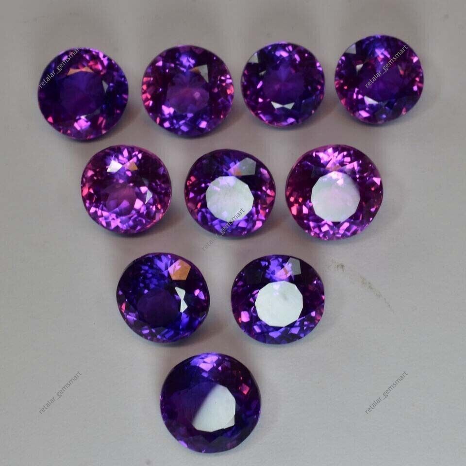 80.31 Ct Natural Purple Tanzanite Lot CERTIFIED Round Cut Loose Gemstone 10 pcs