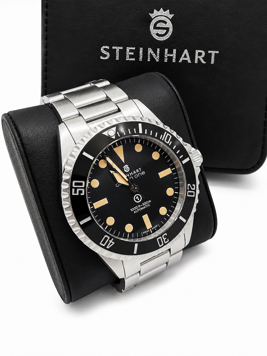 STEINHART OCEAN ONE 39MM Diver 300m Black DIal Automatic Fullset Watch Men