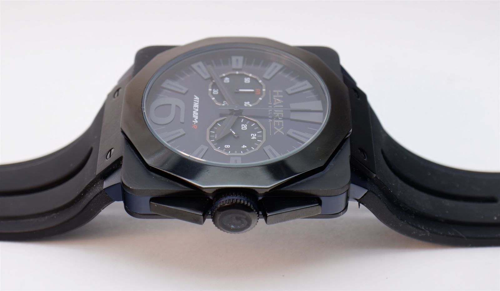 Haurex Athenium-R Square Chronograph Watch Blue /Black Fume Dial 3N372UNB