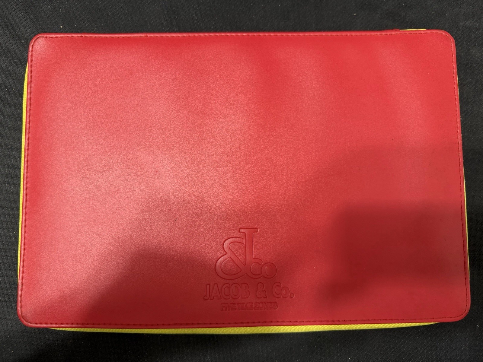 Jacob & Co. Five Time Zones Red Zip Case Pouch NOS Old Stock New