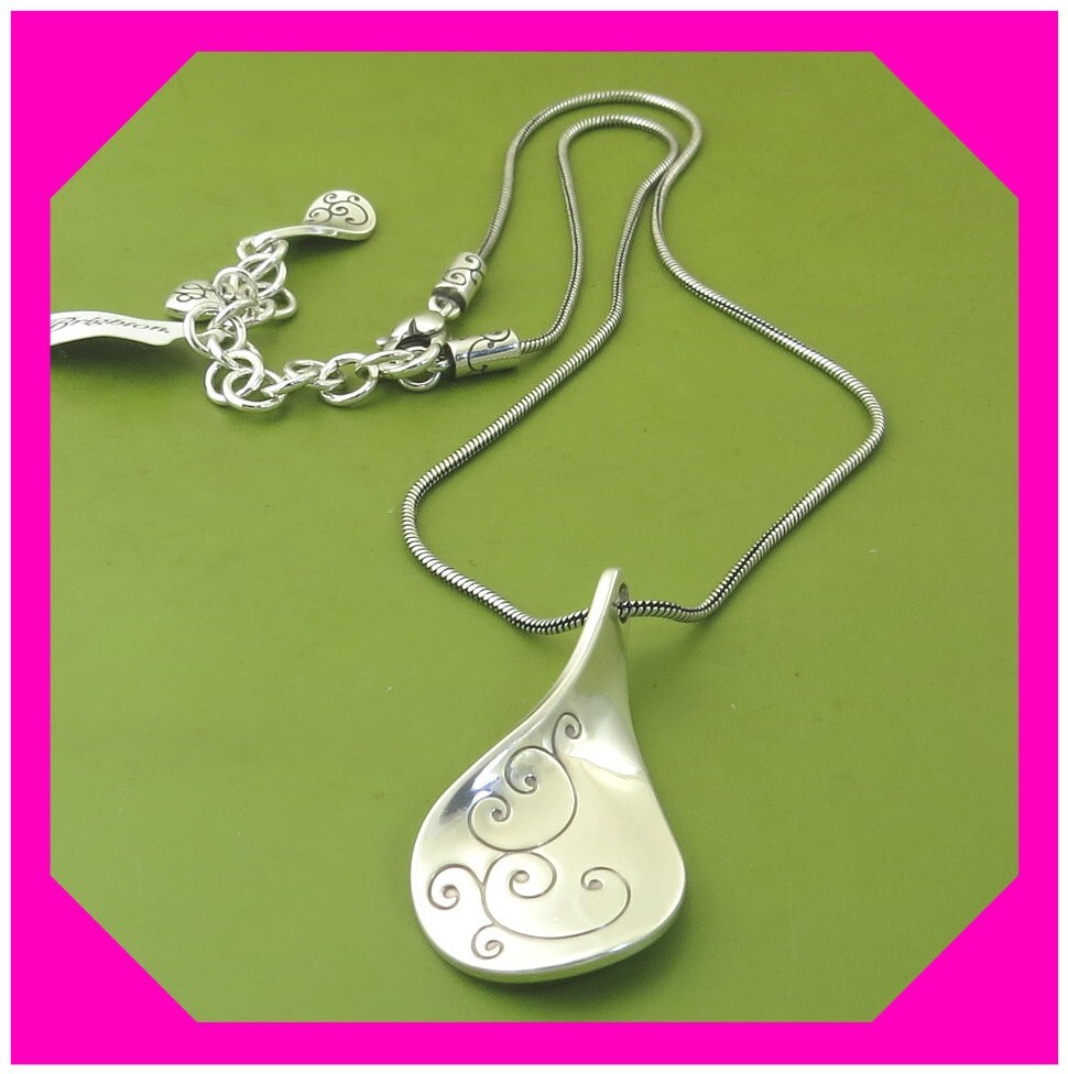 BRIGHTON TWIRL Cute Silver SMALL Pendant NECKLACE NWtag $48 60%