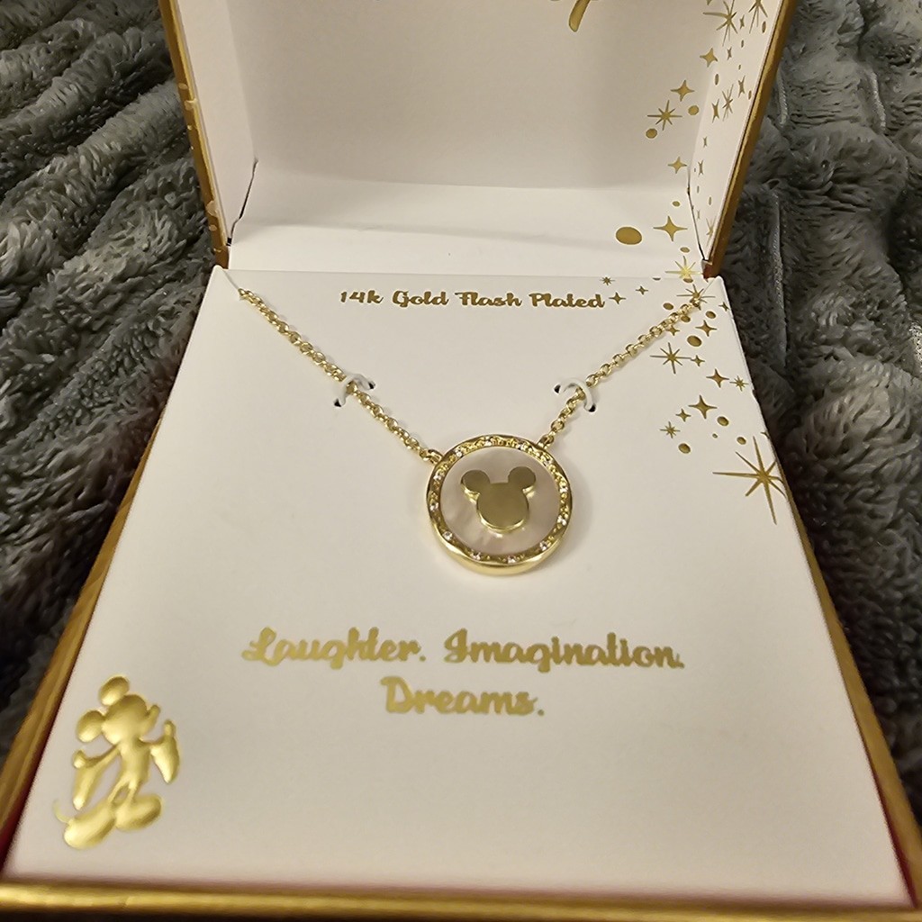 Disney Gold and White Mickey Mouse Necklace