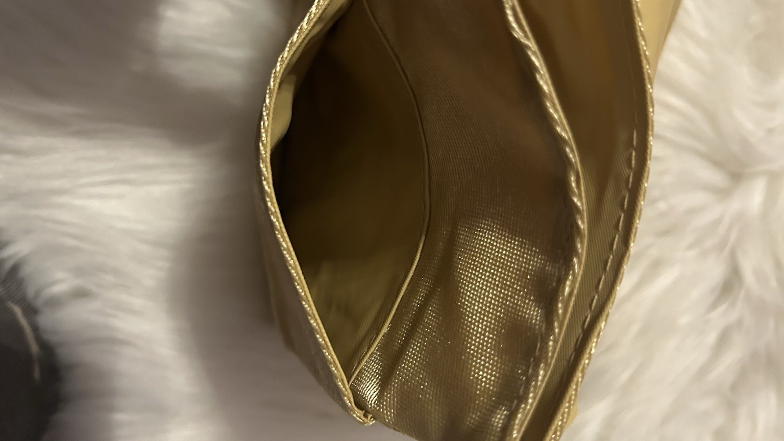 Vintage Estée Lauder Jewelry Bag Gold Canvas Small Travel Case Tote