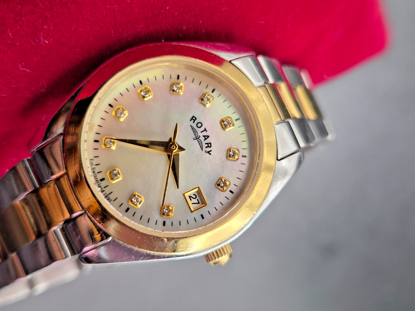 ROTARY Women’s Two-Tone Stainless Steel Bracelet Calendar Watch-VGC/Working