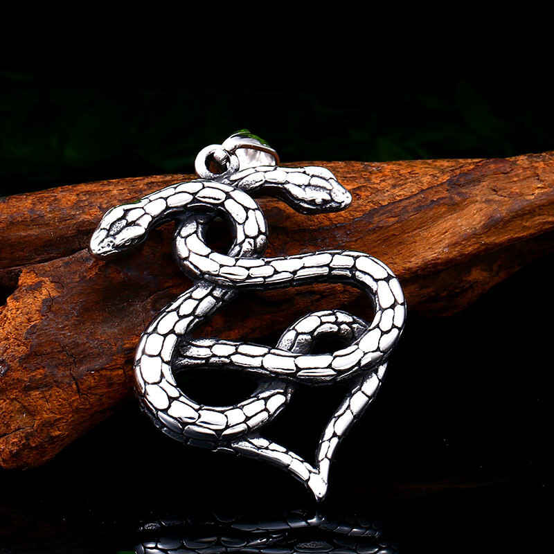 MENDEL Womans Fashion Cobra Snake Pendant Necklace Stainless Steel Free Shipping