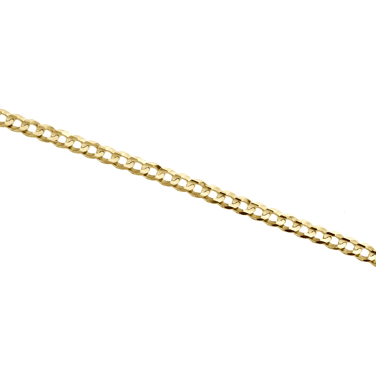 14K Yellow Gold 3.50mm Solid Plain Curb Cuban Chain Link Necklace 16 – 30 Inches