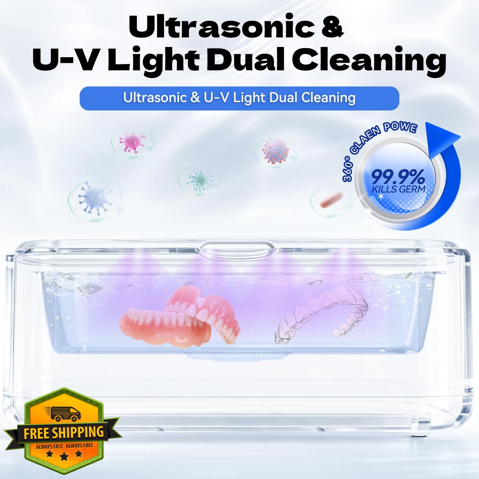 Ultrasonic Jewelry Cleaner, 50Khz Jewelry Cleaner Ultrasonic Machine for Jewe…