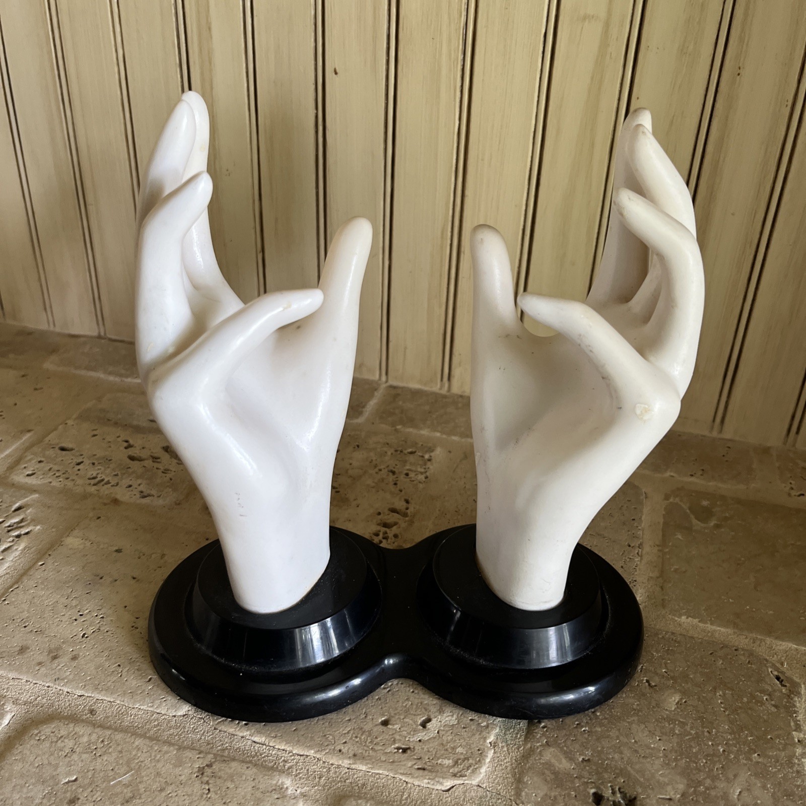 Vintage 1990 E&B Giftware Double 2 Hands Mannequin Jewelry Rings Display