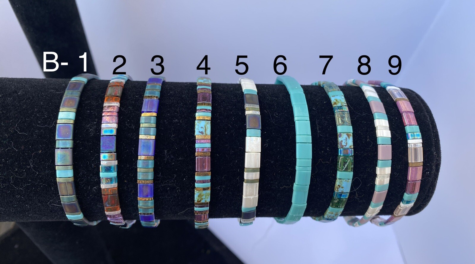 Miyuki Tila bracelet boho Japanese glass tile stackable minimal USA