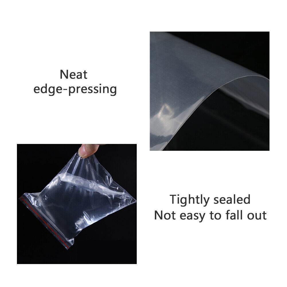 Packaging Self Seal Plastic 200Pcs Resealable Zip Lock Bags Clear Jewelry Poly
