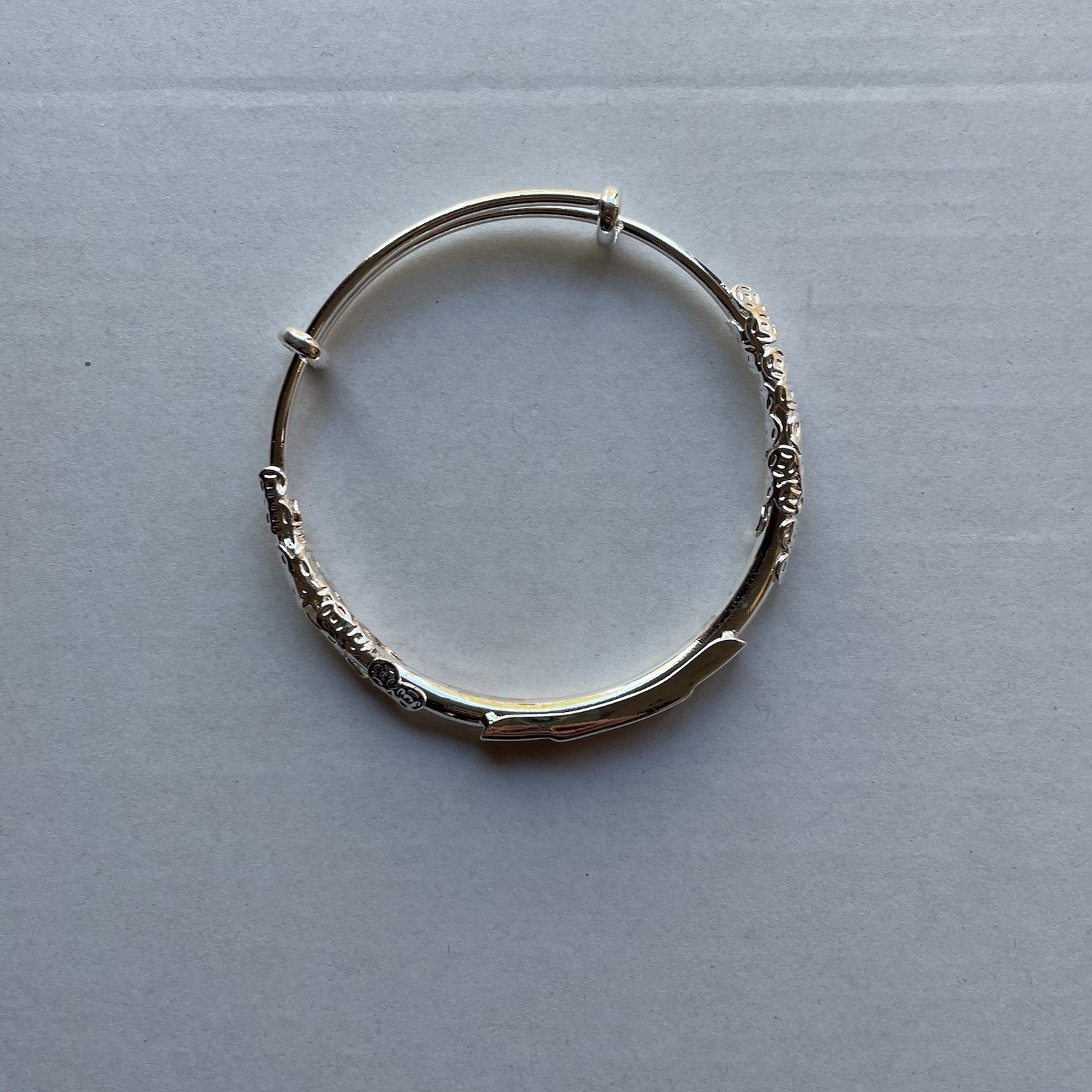 NEW Pure 999 Fine Silver Women’s Bangle Lucky Cloud Adjustable 58-60mm Dia.