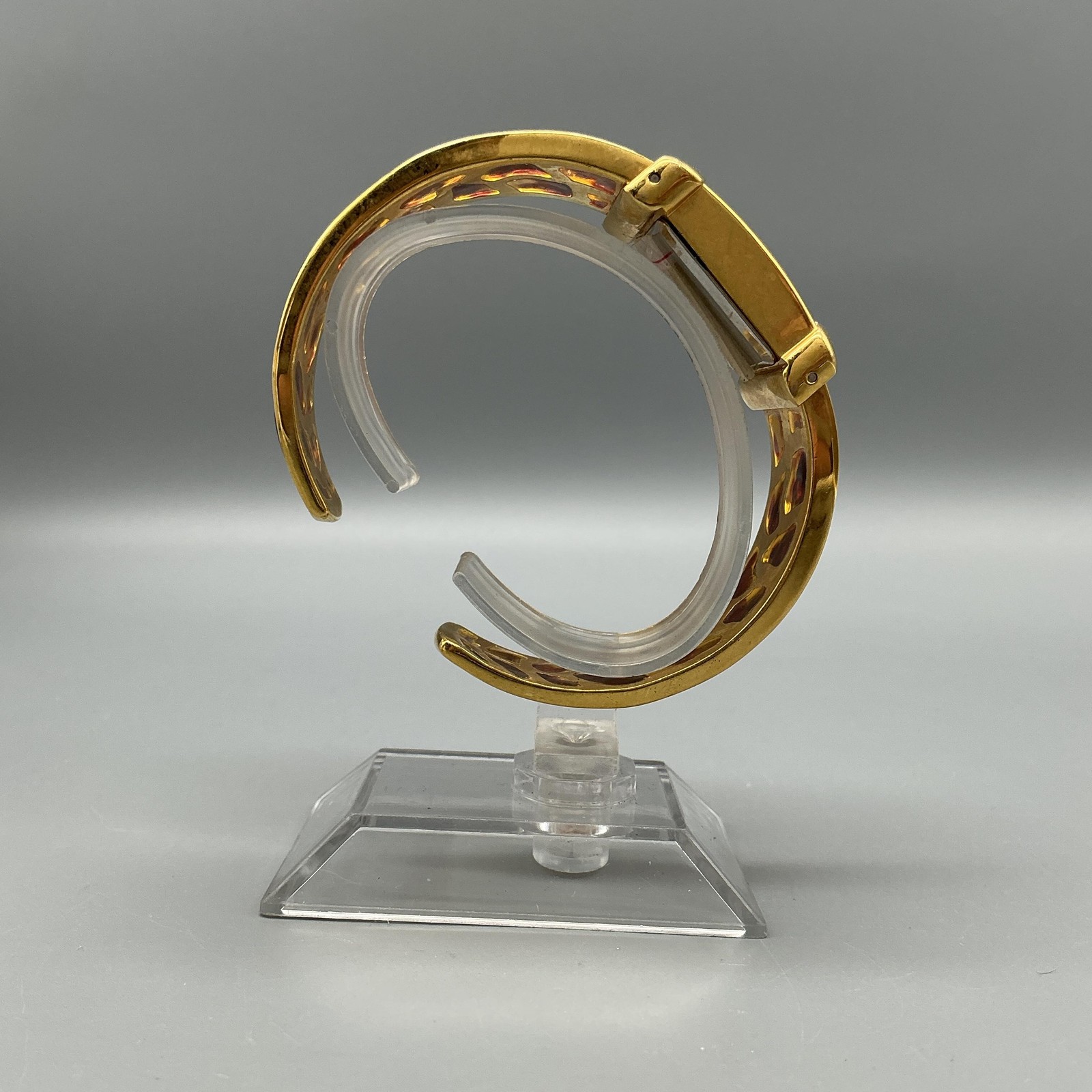 Joan Rivers Womens Watch 24mm Gold Dial Faux Tortoise Resin Bangle New Battery